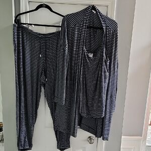 Soma Navy and White Striped Pajama Set